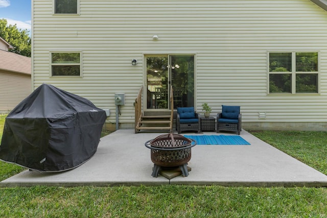 3615 Motts Place Ct, Canal Winchester, OH 43110 - view of patio with a fire pit and a grill