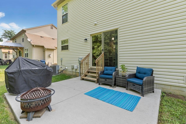 3615 Motts Place Ct, Canal Winchester, OH 43110 - view of patio with a fire pit and a grill