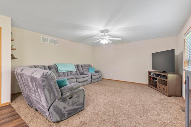 3615 Motts Place Ct, Canal Winchester, OH 43110 - living room with a ceiling fan and baseboards