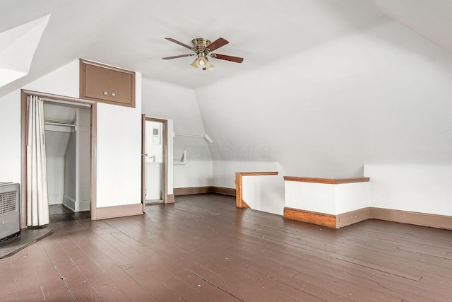 356 E 20th Ave, Columbus, OH 43201 - bonus room featuring ceiling fan, vaulted ceiling, and hardwood / wood-style floors