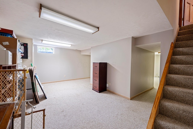 175 Academy Woods Dr, Columbus, OH 43230 - basement with carpet and stairs