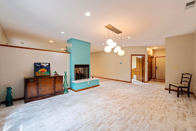 175 Academy Woods Dr, Columbus, OH 43230 - living area featuring recessed lighting, a multi sided fireplace, and light wood-type flooring