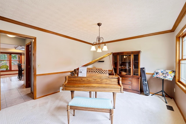 175 Academy Woods Dr, Columbus, OH 43230 - office space featuring plenty of natural light, light colored carpet, a textured ceiling, and crown molding