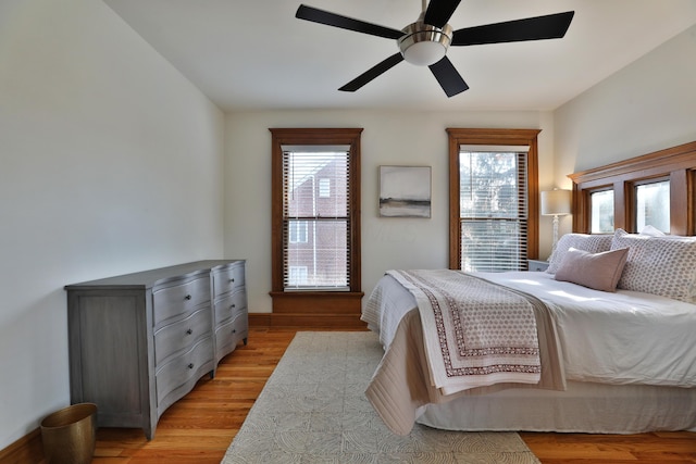 398 W 5th Ave, Columbus, OH 43201 - bedroom featuring light wood-style floors and ceiling fan