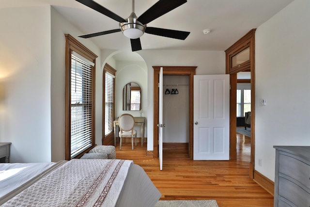 398 W 5th Ave, Columbus, OH 43201 - bedroom featuring light wood finished floors and a ceiling fan