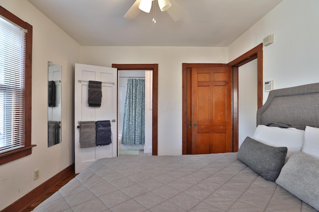 398 W 5th Ave, Columbus, OH 43201 - bedroom with a ceiling fan and light wood-style floors