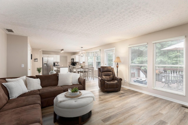 6258 Tetlin Field Dr, New Albany, OH 43054 - living room with light wood-type flooring and a textured ceiling