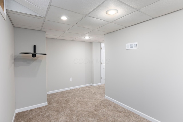 6258 Tetlin Field Dr, New Albany, OH 43054 - finished below grade area featuring carpet floors, recessed lighting, and a paneled ceiling