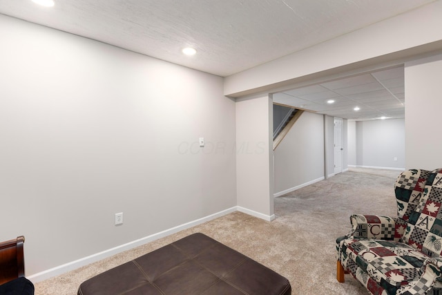 6258 Tetlin Field Dr, New Albany, OH 43054 - living area featuring carpet flooring and recessed lighting