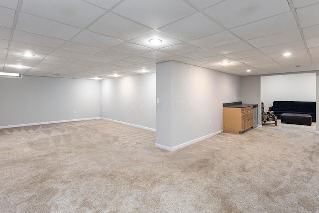 6258 Tetlin Field Dr, New Albany, OH 43054 - finished basement featuring light colored carpet and recessed lighting