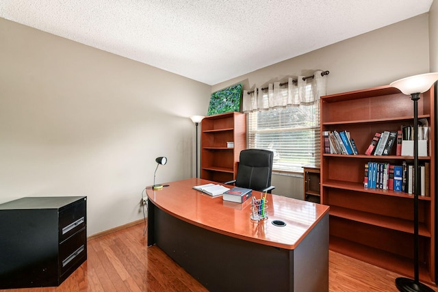 4224 Eagle Head Dr, Columbus, OH 43230 - home office featuring light wood-style floors and a textured ceiling