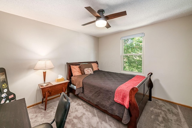 4224 Eagle Head Dr, Columbus, OH 43230 - bedroom with carpet floors, a ceiling fan, and a textured ceiling
