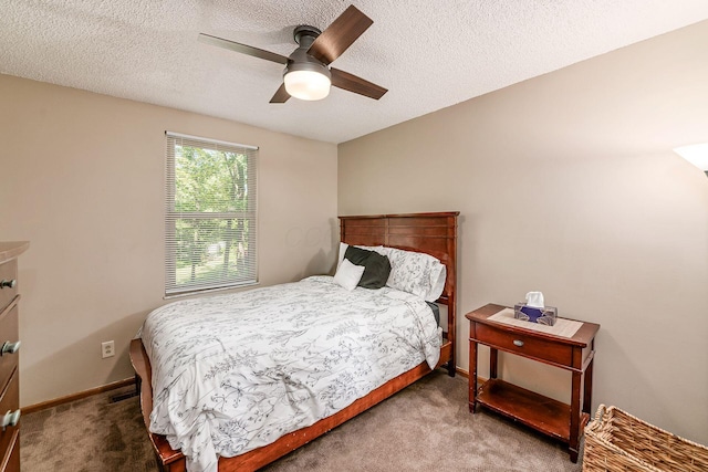 4224 Eagle Head Dr, Columbus, OH 43230 - bedroom with carpet flooring, a ceiling fan, and a textured ceiling