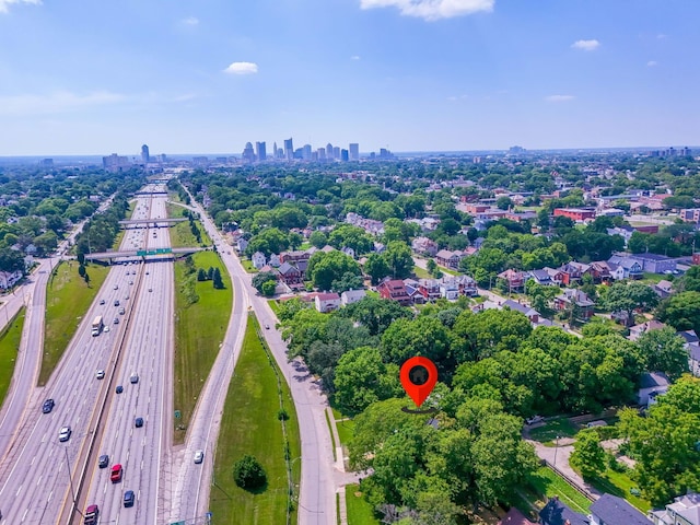1612 Cole St, Columbus, OH 43205 - aerial overview of property's location with a highway and nearby urban area