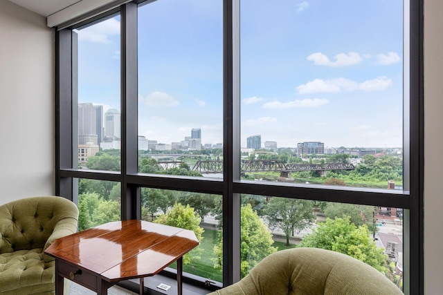 250 W Spring St Unit 626, Columbus, OH 43215 - sunroom featuring a view of skyline and healthy amount of natural light