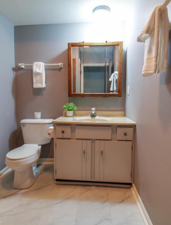 1206 Crescent Heights Rd, Marion, OH 43302 - bathroom featuring marble look tiles and vanity