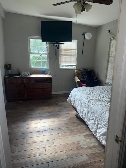 1364 E Fulton St, Columbus, OH 43205 - bedroom with light wood-type flooring and ceiling fan