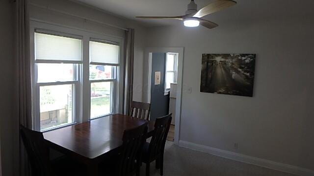 1483 Elmwood Ave, Columbus, OH 43212 - dining area with a ceiling fan and baseboards
