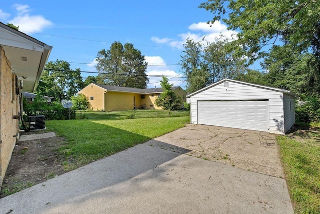 1556 Vilardo Ln, Columbus, OH 43227 - view of grassy yard featuring a garage and an outbuilding