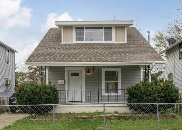 1555 Myrtle Ave, Columbus, OH 43211 - bungalow-style home featuring roof with shingles, covered porch, and cooling unit