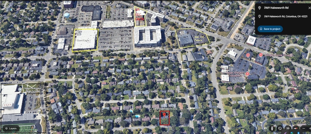 3169 Halesworth Rd, Columbus, OH 43221 - aerial view of property's location