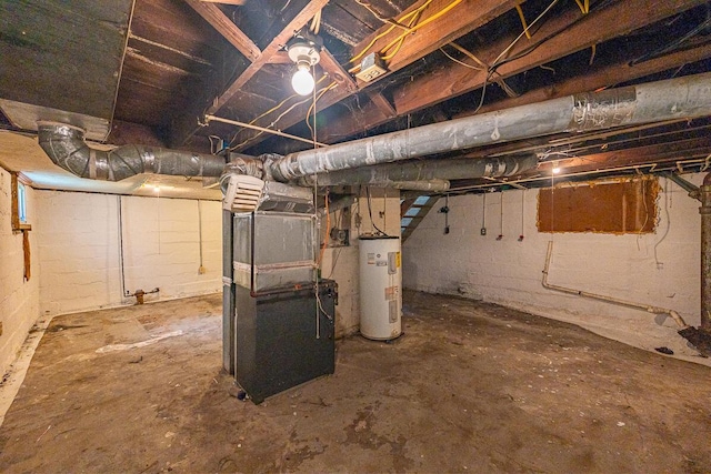330 S Harris Ave, Columbus, OH 43204 - unfinished below grade area featuring water heater and heating unit