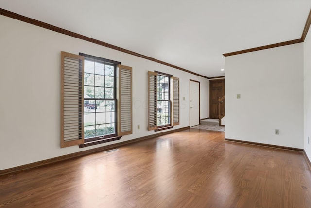 1100 Riva Ridge Blvd, Columbus, OH 43230 - unfurnished living room with ornamental molding and wood finished floors