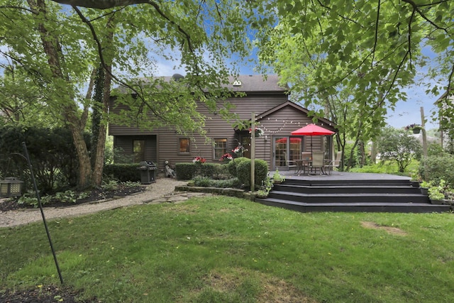 1100 Riva Ridge Blvd, Columbus, OH 43230 - back of property featuring a deck, a yard, and outdoor dining area