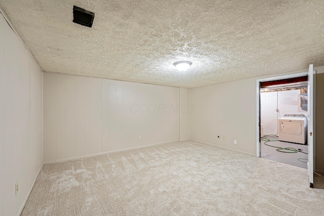 3033 Highcliff Ct, Columbus, OH 43231 - empty room with washer / clothes dryer, carpet flooring, and a textured ceiling