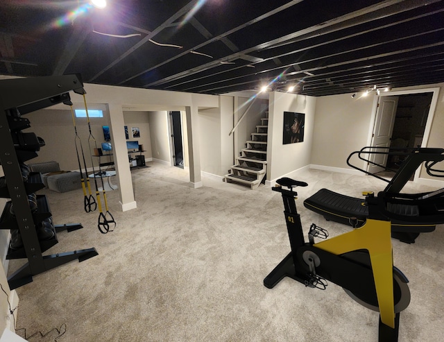 1826 Fleming Rd, Columbus, OH 43232 - exercise room with baseboards and carpet flooring