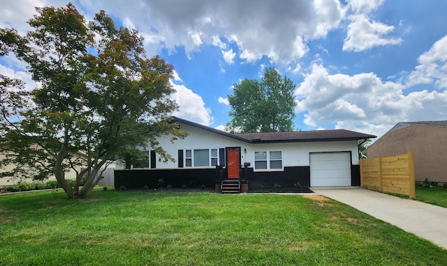 1826 Fleming Rd, Columbus, OH 43232 - ranch-style house featuring a garage, concrete driveway, and stucco siding