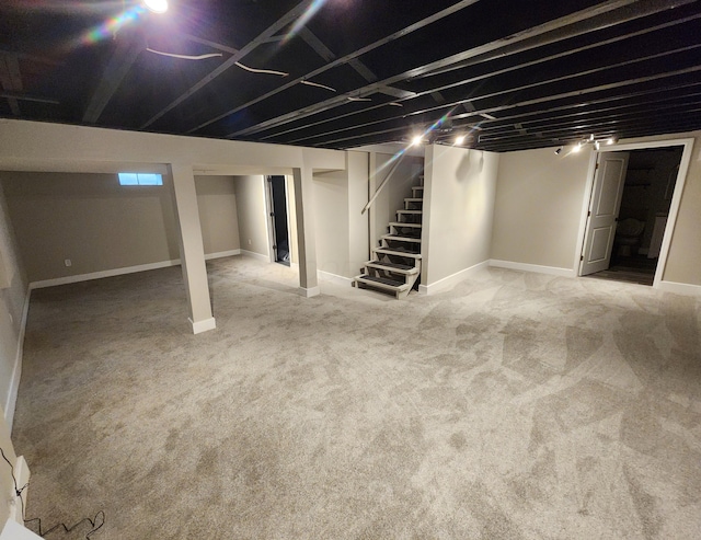 1826 Fleming Rd, Columbus, OH 43232 - finished below grade area with stairway and carpet