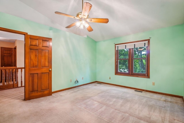 4867 Sarasota Ct, Hilliard, OH 43026 - empty room with lofted ceiling, carpet flooring, and a ceiling fan