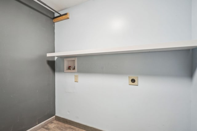 4867 Sarasota Ct, Hilliard, OH 43026 - washroom with hookup for an electric dryer, washer hookup, and wood finished floors