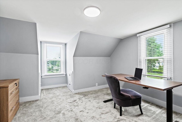 114 N 7th St, Newark, OH 43055 - carpeted home office featuring plenty of natural light and vaulted ceiling