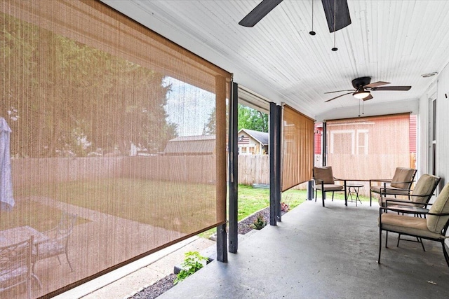 114 N 7th St, Newark, OH 43055 - sunroom with a ceiling fan