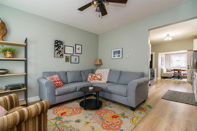 2686 Wicklow Rd, Columbus, OH 43204 - living area featuring ceiling fan and wood finished floors