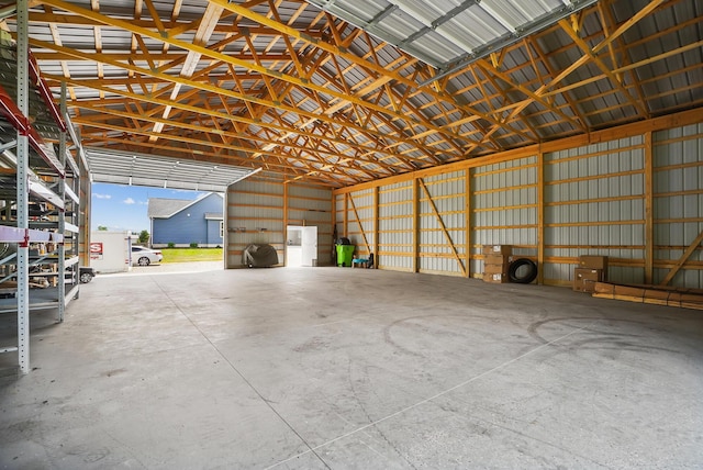 25500 Storms Rd, West Mansfield, OH 43358 - garage with metal wall