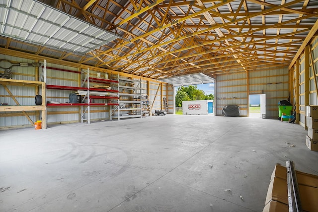 25500 Storms Rd, West Mansfield, OH 43358 - garage featuring metal wall
