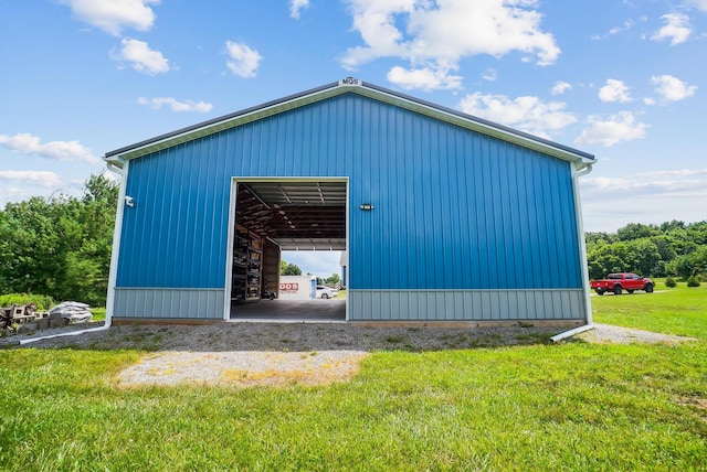 25500 Storms Rd, West Mansfield, OH 43358 - view of pole building featuring a yard