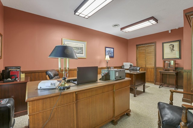680 Rainbow Dr NW, Lancaster, OH 43130 - office area featuring wainscoting and light colored carpet