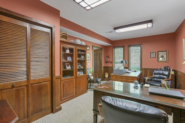 680 Rainbow Dr NW, Lancaster, OH 43130 - carpeted office with a wainscoted wall and wood walls