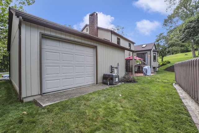 680 Rainbow Dr NW, Lancaster, OH 43130 - rear view of house with a chimney and a lawn