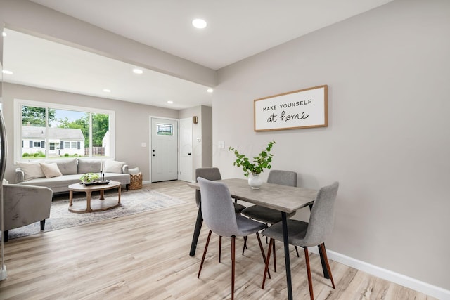 3432 Walmar Dr, Columbus, OH 43224 - dining space with light wood-type flooring and recessed lighting