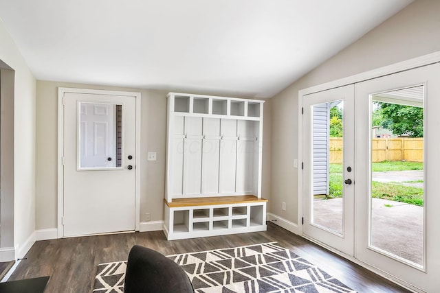 114 N Trine St, Canal Winchester, OH 43110 - mudroom with wood finished floors and vaulted ceiling