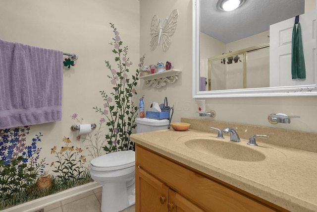 8421 Ransom Rd, Mount Vernon, OH 43050 - bathroom with tile patterned flooring, vanity, and a shower with door
