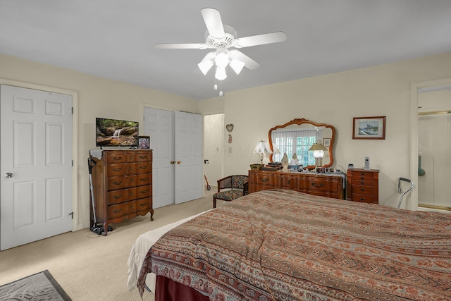 8421 Ransom Rd, Mount Vernon, OH 43050 - bedroom with carpet and a ceiling fan