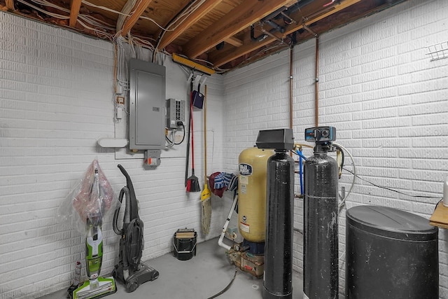 8421 Ransom Rd, Mount Vernon, OH 43050 - unfinished basement with electric panel and a water softener