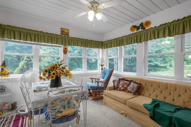 8421 Ransom Rd, Mount Vernon, OH 43050 - sunroom with carpet and wooden ceiling