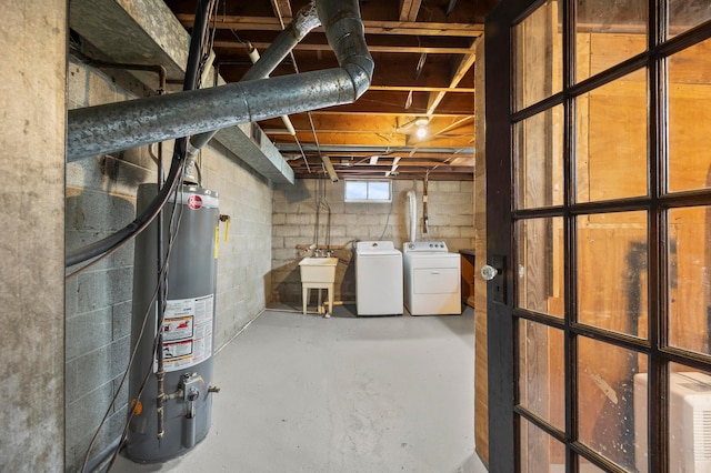 2468 Spaatz Ave, Columbus, OH 43204 - below grade area with water heater and washer and clothes dryer